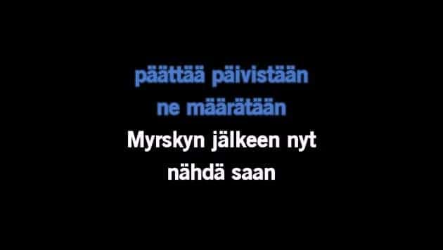 Video Karaokelaulu - Myrskyn Jälkeen - Kari Tapio - CDG, MP4, KFN - Karaoke  Versio