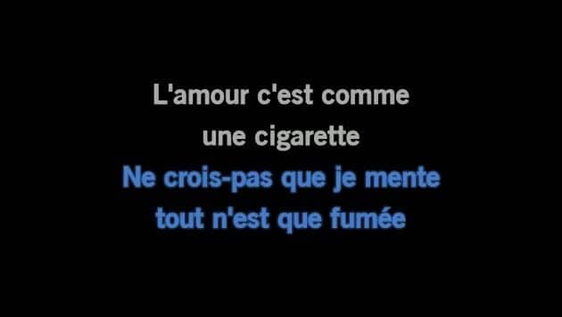 Video Karaoke - L'amour c'est comme une cigarette - Sylvie Vartan - CDG,  MP4, KFN