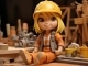 Pista de acomp. personalizable Blonde Haired Gal in a Hard Hat - Bob The Builder