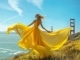 Pista de acomp. personalizable Long Yellow Dress - Train