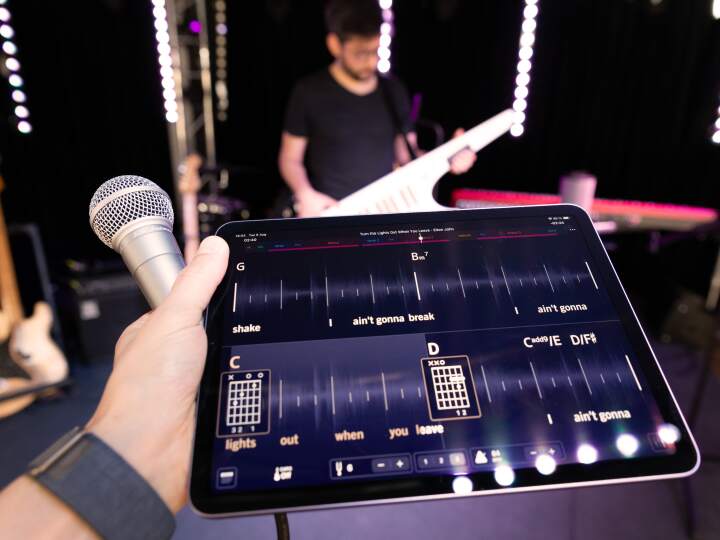 Jamzone app used on tablet