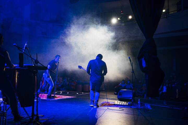 Rock Band performing on stage