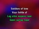 Video Karaoke Liedje Soldiers of Love - Liliane Saint-Pierre