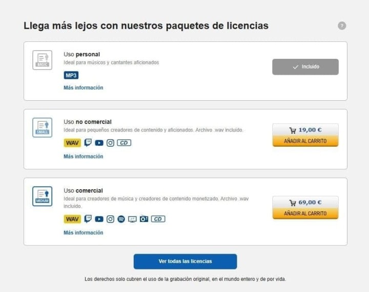 Paquetes de Licencias