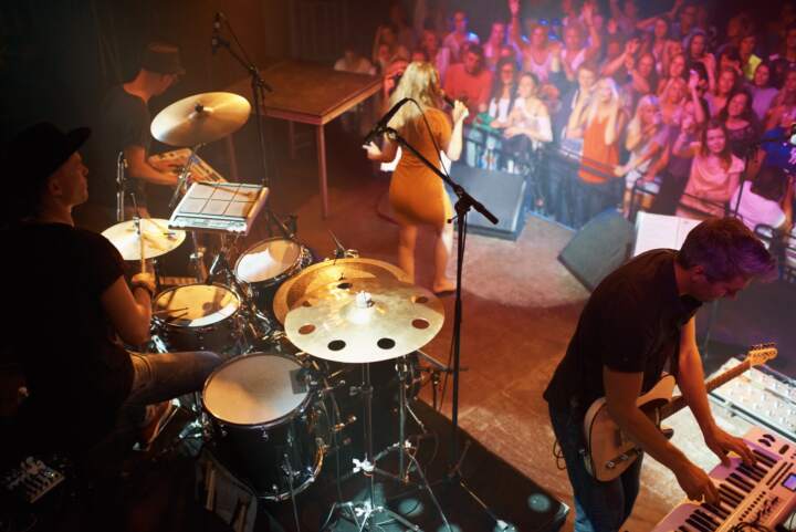 Band playing on stage