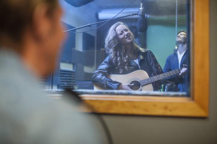 Recording in studio